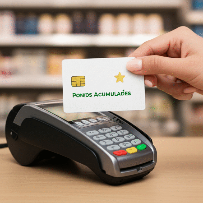 Programa de Fidelidade Cartão de fidelidade sendo usado em uma loja.