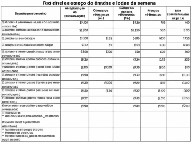 Comparativo de Preços Semanais Pessoa analisando tabela comparativa de preços em diferentes dias da semana.