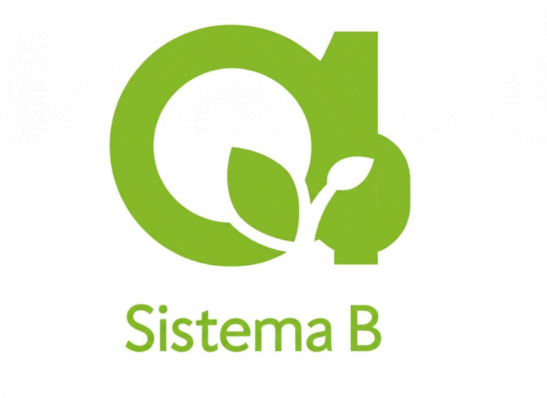 Certificação Sistema B Logotipo do Sistema B, certificação de empresas com impacto social.